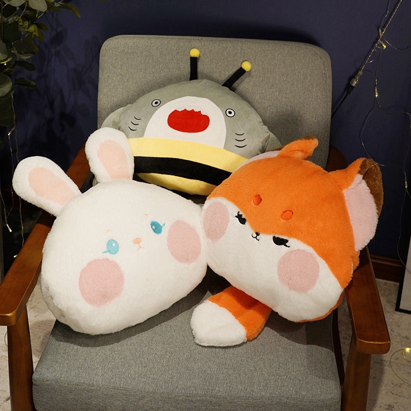 Rytanda Thỏ búp bê Teddy Bear Plush Toy Fox nhồi bông đồ chơi thỏ dễ thương Fox tay ấm gối cho trẻ em quà sinh nhật Giáng sinh