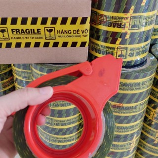 Cuộn băng keo màu vàng chữ Hàng Dễ Vỡ, Fragile, 1 cuộn 200gram