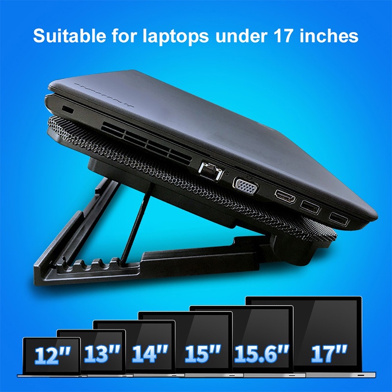 N99 Đế Giá Đỡ Quạt Tản Nhiệt,Quạt Tản Nhiệt Laptop,Đế Nâng Tản Nhiệt Cho 13,3-17inch, có 2 USB