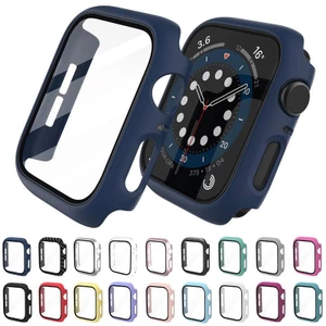 Ốp Lưng Toàn Diện 360 Ốp Lưng Cứng Mờ Cho Apple Watch Series 9 8 7 6 5 4 3 2 1 SE SE2 Vỏ Kính Cường Lực Cho iWatch 45mm 41mm 44mm 40mm 42mm 38mm