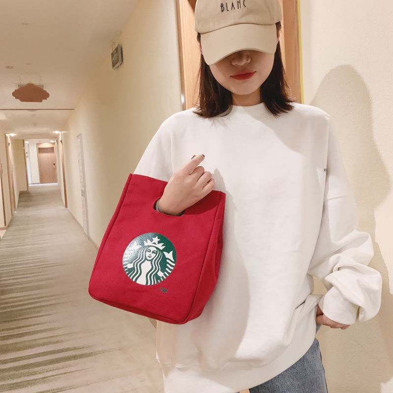 Túi Đựng Cơm Trưa In Hình Starbucks Xinh Xắn