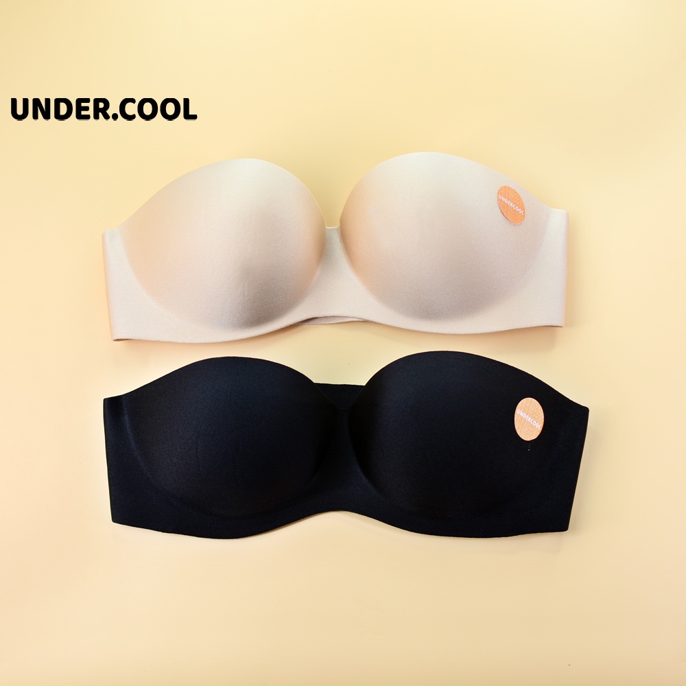 Áo cúp ngực hở lưng Dây Trong Dây Ngang Chống Tụt UNDERCOOL mặc áo trễ vai chất su đen trắng AL07