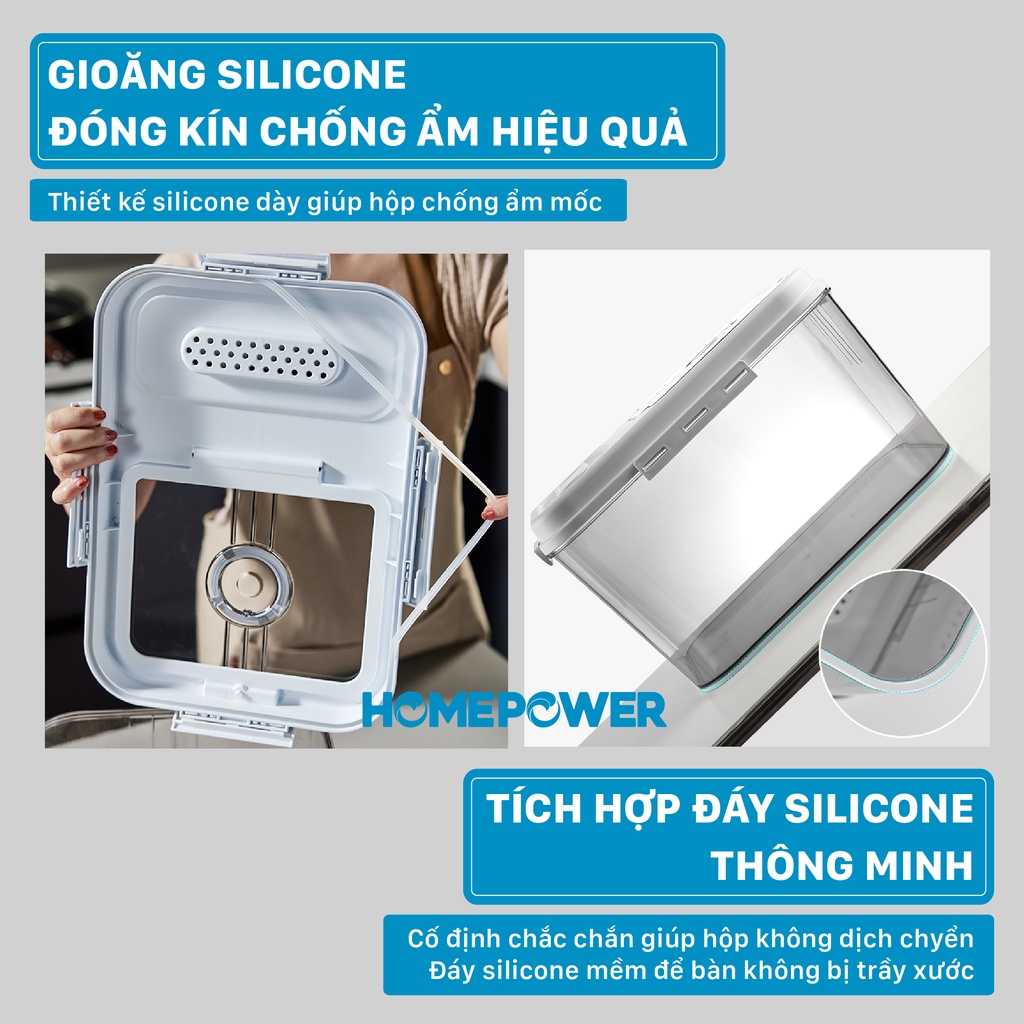 Thùng Đựng Gạo Nắp Lật Thông Minh Homepower HDG-T