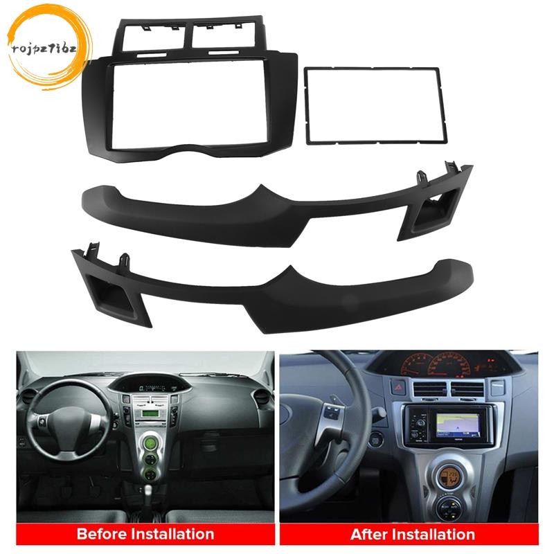 Đài Phát Thanh Ô Tô Fascia Viền Bộ, 2 Din Dash Bảng Điều Khiển Khung DVD Bộ Lắp Đặt Cho Xe Toyota Yaris Vitz Platz 2005 2006 2007 2008-2011