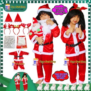 BỘ ĐỒ NOEL CHO BÉ QUẦN ÁO NOEL CHẤT VẢI NHUNG CAO CẤP - TRANG PHỤC NOEL GIÁNG SINH MẶC ĐI CHƠI CHỤP ẢNH