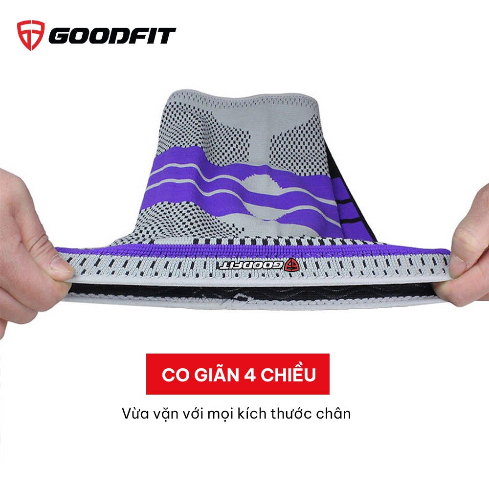 Bó gối thể thao đệm silicone, co giãn 4 chiều, thanh trợ lực lò xo GoodFit GF513K
