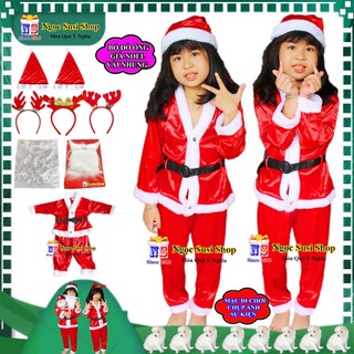 [TẶNG NÓN] BỘ ĐỒ ÔNG GIÀ NOEL CHO BÉ TỪ 1 - 10 TUỔI CHẤT VẢI NHUNG CAO CẤP - QUẦN ÁO ÔNG GIÀ NOEL CHO BÉ