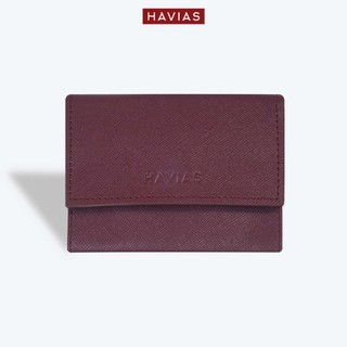 Ví Da Gấp mini HAVIAS Da Bò thật Saffiano Ý Lucy2