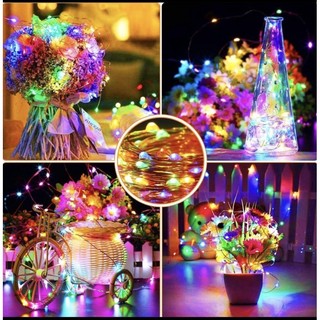 Dây đèn led trang trí fairylight đom đóm có sẵn pin dài 1m-2m-3m