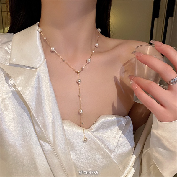 Dây chuyền nữ Eleanor Accessories choker ngọc trai nhân tạo vòng cổ cá tính phụ kiện trang sức 4755