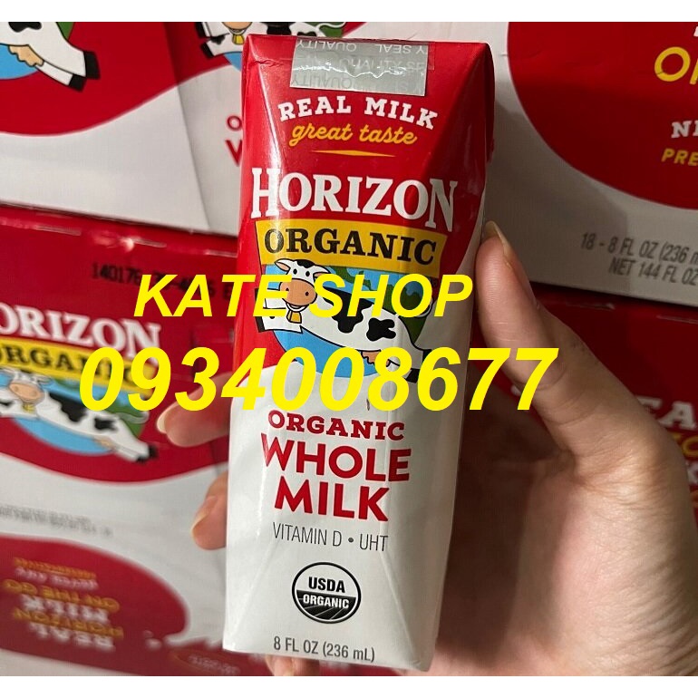 bay air date 12/2024 (hộp lẻ) Sữa HORIZON ORGANIC WHOLE MILK 236ml