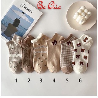 Tất cổ ngắn hoạ tiết cute chất đẹp thấm hút mồ hôi, tất nữ cổ ngắn T787 BC_CHIC LINGERIE