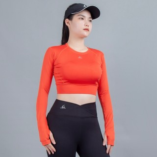 Áo thể thao Gladimax Croptop dài tay xỏ ngón C10 hỗ trợ tập luyện yoga, gym hiệu quả
