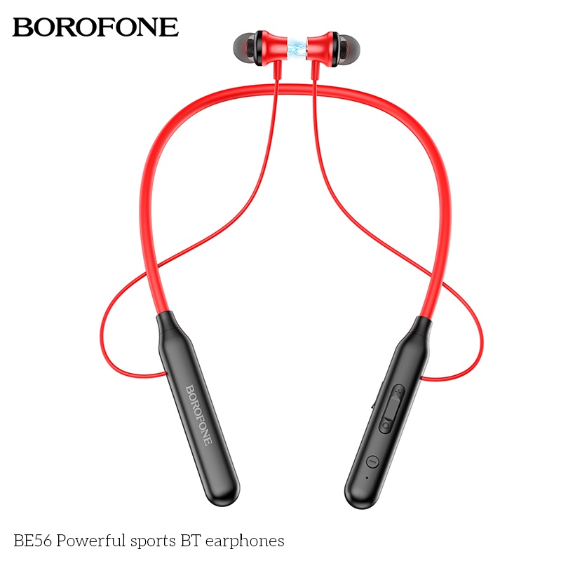 Tai nghe bluetooth không dây Borofone BE56 màu đỏ nghe nhạc liên tục 15 ...