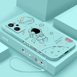 ốp lưng Realme 9i Ốp Điện Thoại Silicone TPU In Hình Phi Hành Gia Kèm Dây Đeo Cho Realme 9i