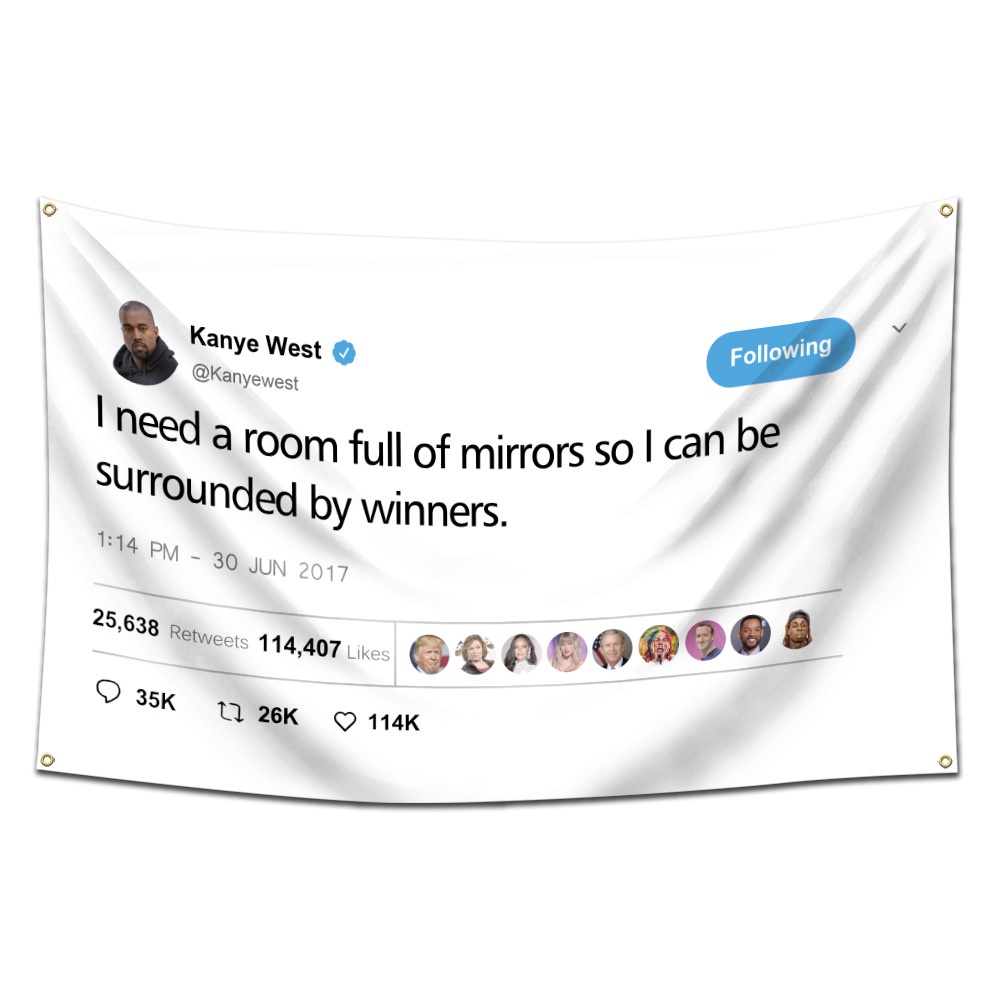 ST2 2024 Cuộc bầu cử tổng thống Mỹ rapper kanye phông nền vải cờ biểu ngữ Trang trí nội thất polyester hình hangin