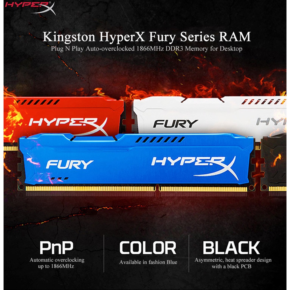 [Bộ 2 món] Kingston Hyperx 8GB Desktop RAM DDR3 Bộ nhớ để bàn DIMM 1333mhz/1600mhz/1866mhz 240Pin 1.35V/1.5V RAM PC3- 10600/12800/14900/RAM DIMM Gaming memory | BigBuy360 - bigbuy360.vn