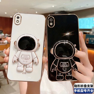 ốp lưng Samsung A10 TPU Mạ điện 3D Phi hành gia có chân đế ốp điện thoại Samsung A10