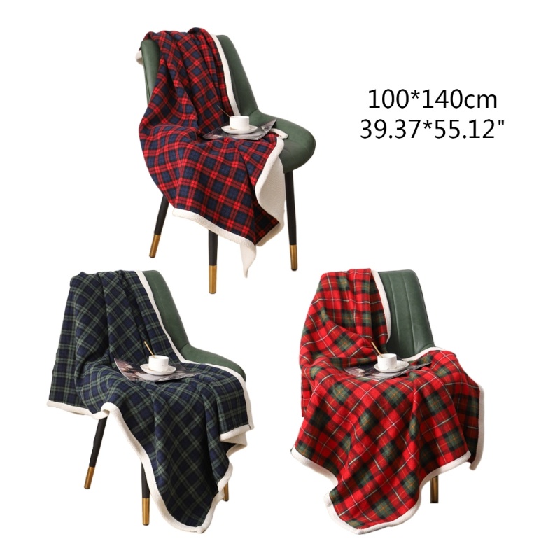 SHI Một Lớp Vintage Lưới Ném Chăn Giáng Sinh Ngủ Chăn Chất Liệu Polyester
