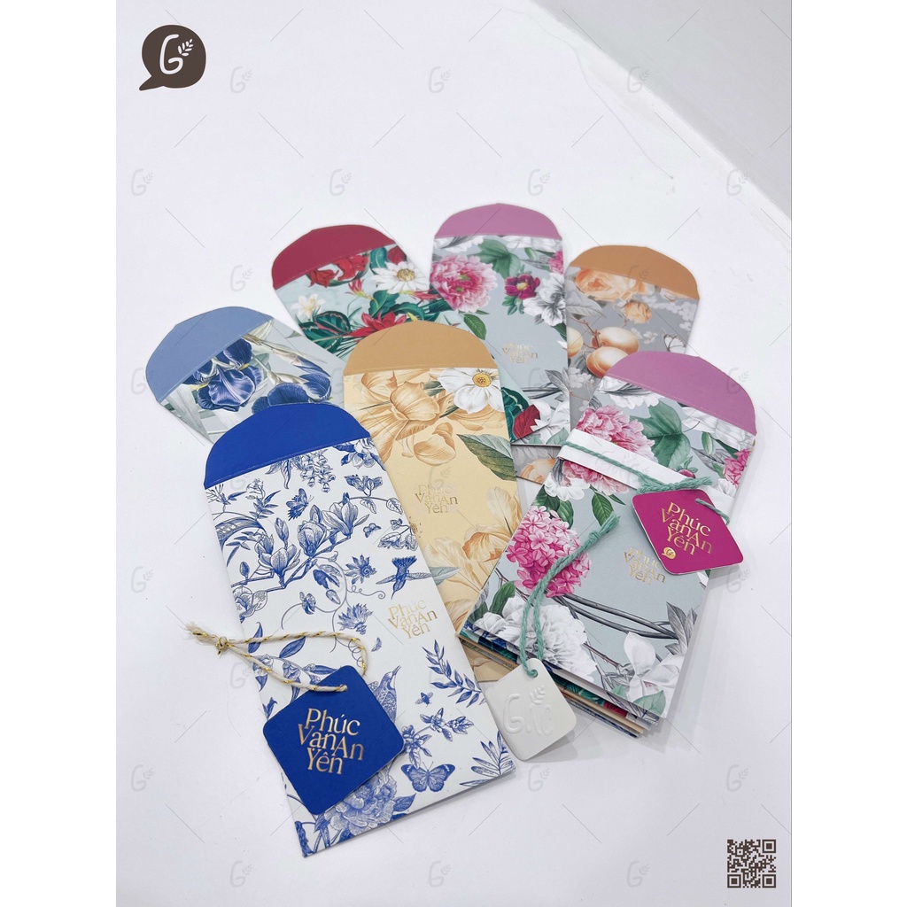 GX016 Bao lì xì cao cấp độc quyền Gác xép chất liệu nhập khẩu họa tiết hoa văn độc đáo Phúc Vinh Khải Hoàn Tết 2025