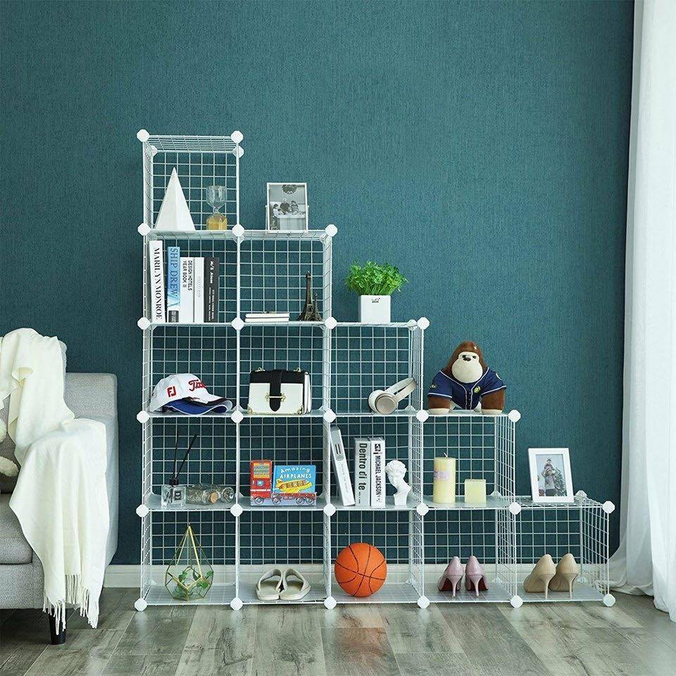 Tủ Lưới Đa Năng – Lắp Ghép Linh Hoạt, Lưới Sắt & Tấm Nhựa, Tặng Chốt, Tiện Dụng