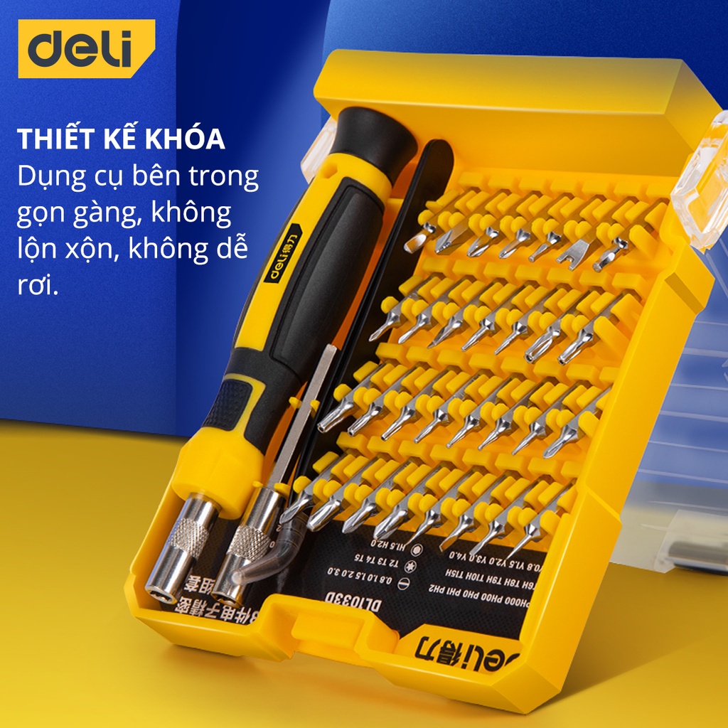 Bộ Tua Vít Sửa Chữa Đa Chức Năng Deli 30 Đầu Vít Cao Cấp - Chất Liệu Siêu Bền, Thiết Kế Gọn Nhẹ Tinh Tế - DL1033D;