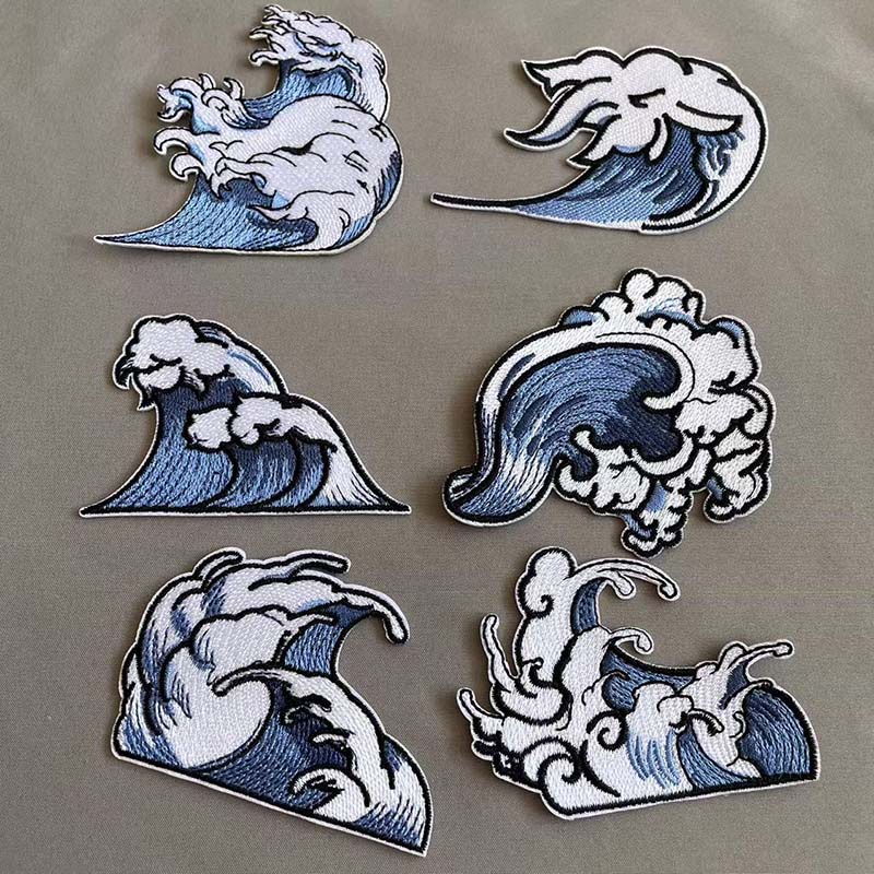 Sticker Ủi Thêu Hình Sóng Biển Hoạt Hình Dễ Thương | Shopee Việt Nam