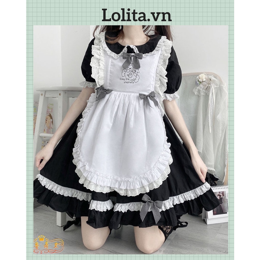 Maid đen cosplay hầu gái dễ thương tạp dề hình chú cừu (Kèm ảnh thật ...