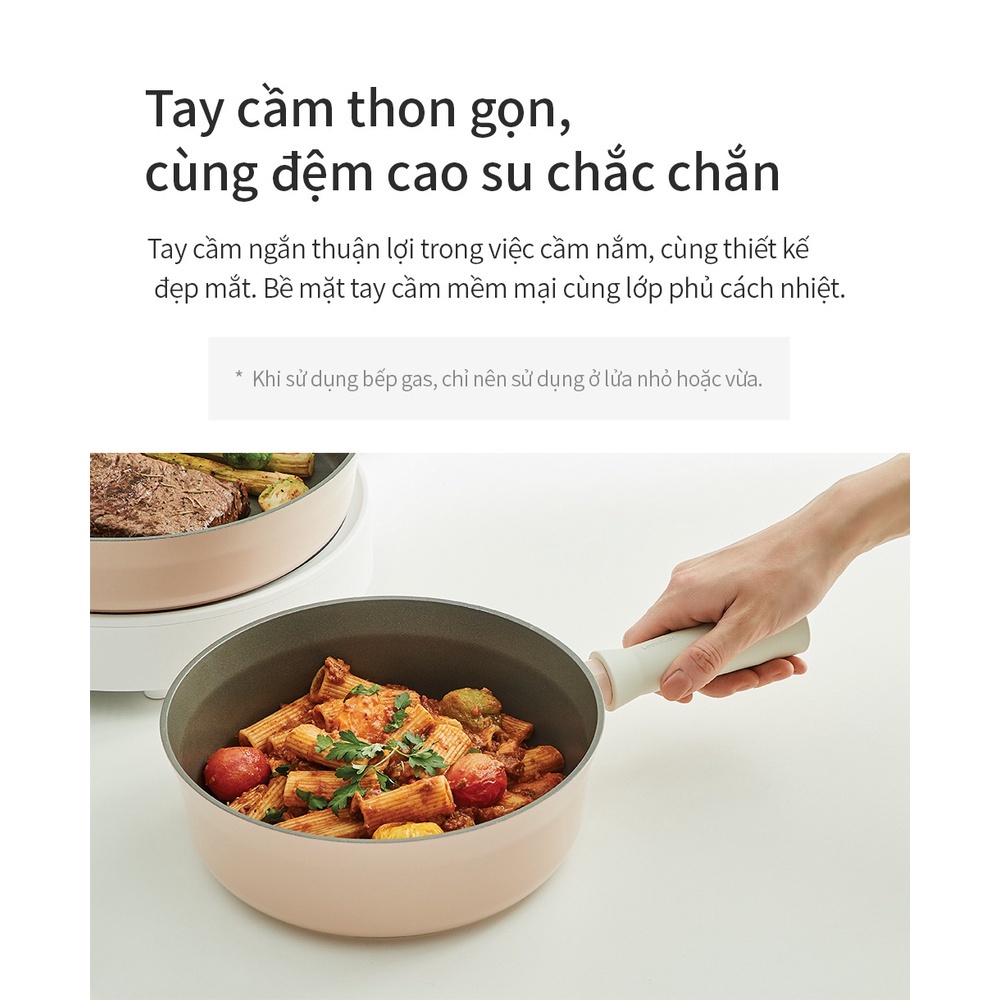 Nồi 24cm chống dính Suit IH LocknLock CSU1242PIK , dùng được bếp từ, tay cầm cách nhiệt tốt - K-MALL