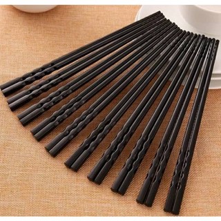 Bộ 10 Đôi Đũa Nhựa Đen Chịu Nhiệt