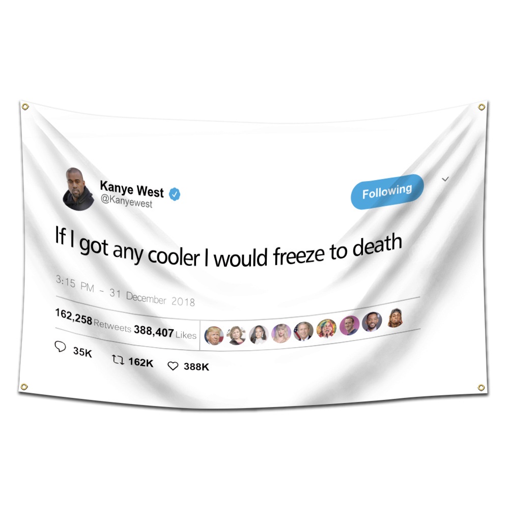 ST2 2024 Cuộc bầu cử tổng thống Mỹ rapper kanye phông nền vải cờ biểu ngữ Trang trí nội thất polyester hình hangin