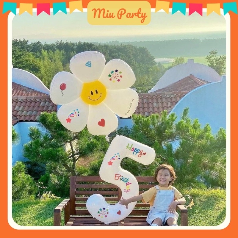 [TẶNG STICKER] Bóng Số Tuổi Sinh Nhật Màu Trắng Sữa Dán Sticker Size ...