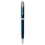 Bút bi, bút ký cao cấp mạ chrome Parker Sonnet, màu thân xanh, chất liệu kim loại, có khắc tên làm quà tặng — ảnh 2