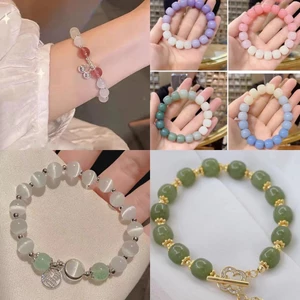 Vòng Tay Chuỗi Hạt Mắt Mèo Thời Trang Thu Đông Cho Nữ