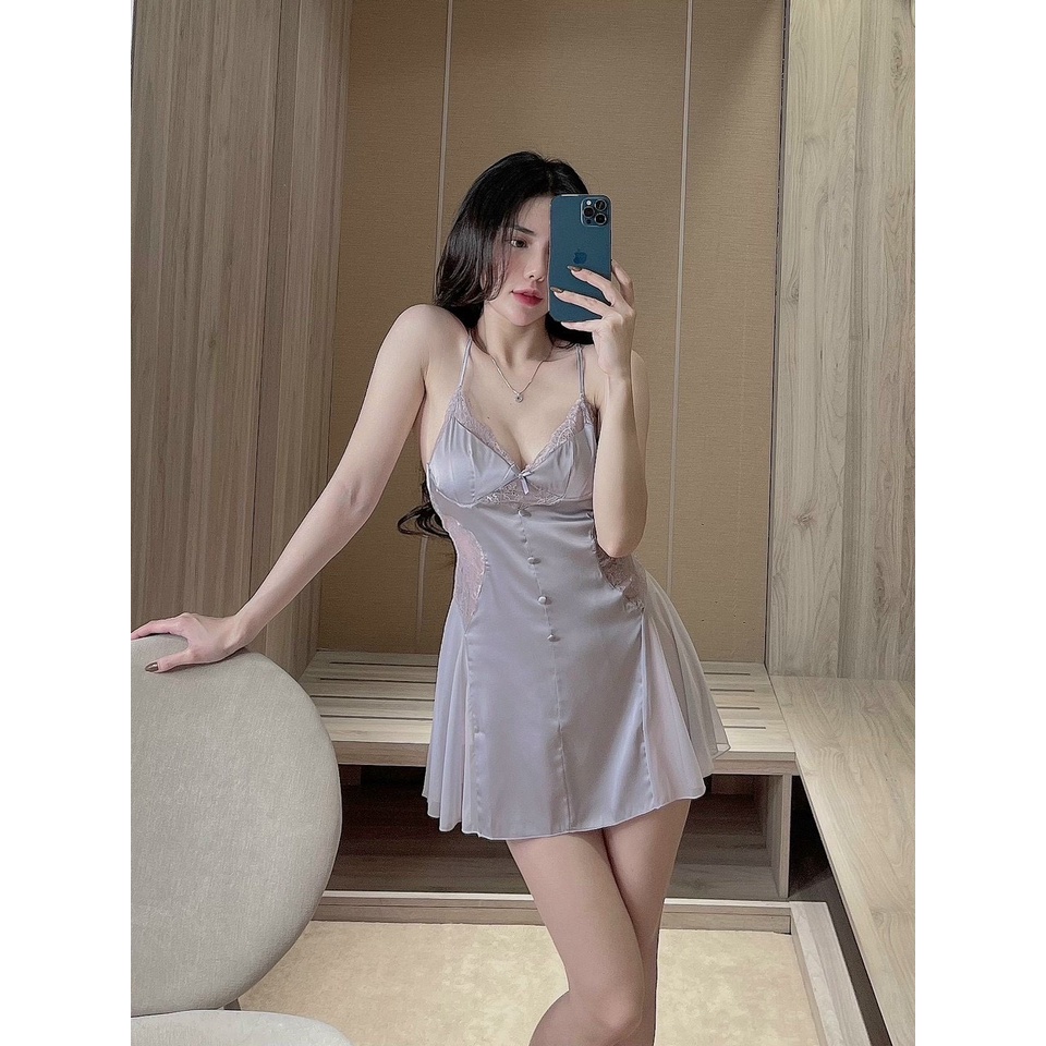 Váy ngủ lụa #Dresscore - Hình thật shop chụp