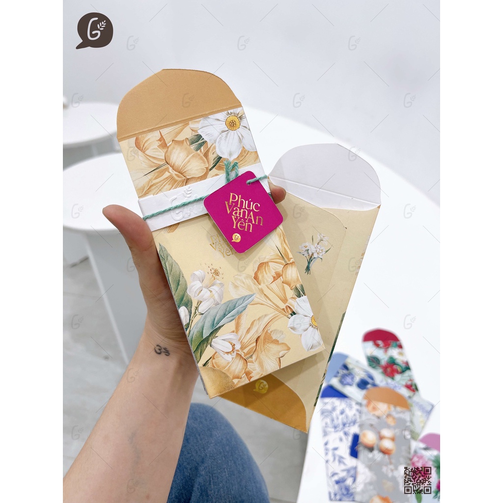 GX016 Bao lì xì cao cấp độc quyền Gác xép chất liệu nhập khẩu họa tiết hoa văn độc đáo Phúc Vinh Khải Hoàn Tết 2025