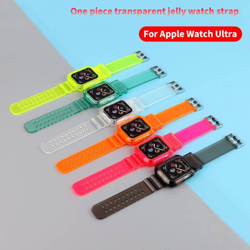 Dây Đeo Thể Thao Cho Apple Watch Ultra Series 9 8 7 6 5 4 3 2 1 SE2 Dây Đeo Trong Suốt Silicon Cho iWatch 49mm 45mm 41mm 44mm 42mm 40mm 38mm
