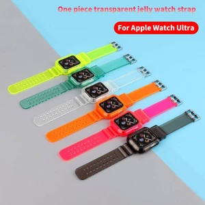 Dây Đeo Thể Thao Cho Apple Watch Ultra Series 9 8 7 6 5 4 3 2 1 SE2 Dây Đeo Trong Suốt Silicon Cho iWatch 49mm 45mm 41mm 44mm 42mm 40mm 38mm