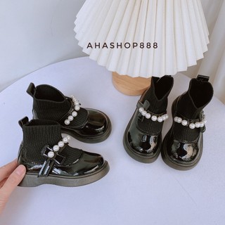 Sz 21- 30 Bốt Cổ Len Lót Lông Quai Ngọc Dễ Đeo Cho Bé Gái 2-5 Tuổi K180