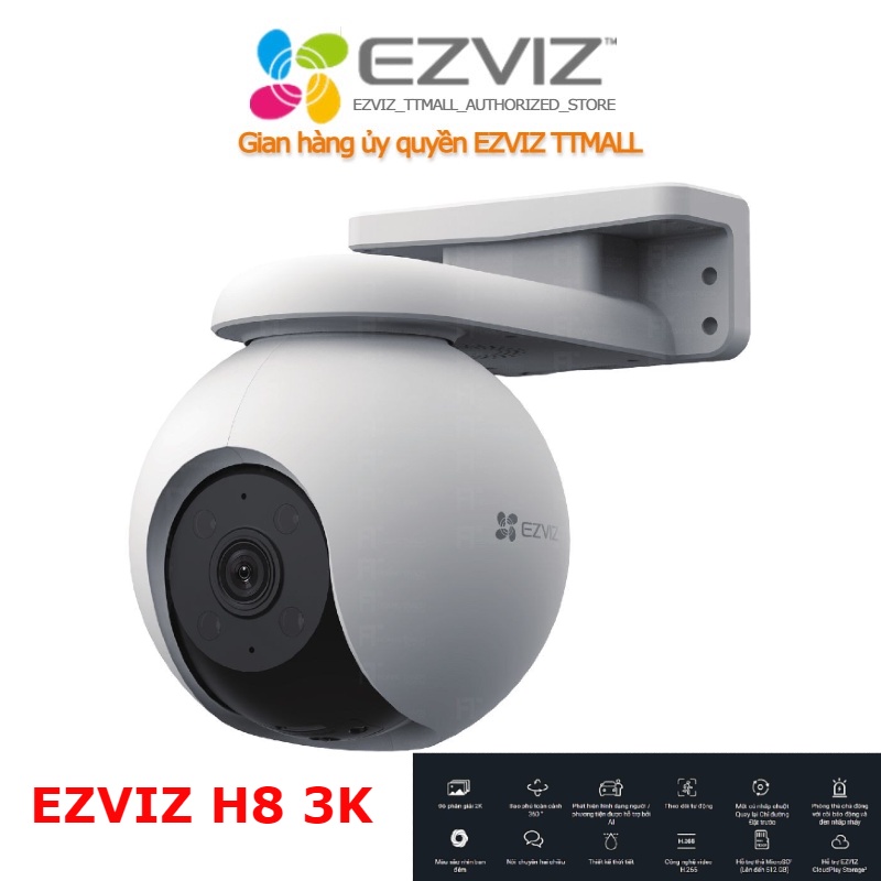 Ảnh Camera WIFI ngoài trời siêu nét EZVIZ H8 2K 3K XOAY 360 ĐÀM THOẠI 2 CHIỀU, MÀU ĐÊM 2