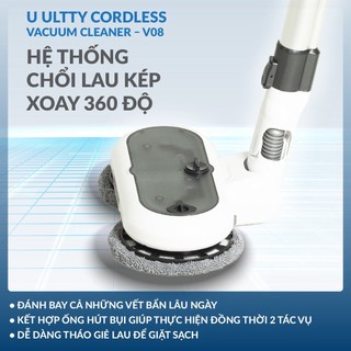 Máy Hút Bụi Lau Nhà Cầm Tay Không Dây Thông Minh ULTTY V08 6in1, Công Suất Hút Mạnh, Bảo Hành 2 Năm