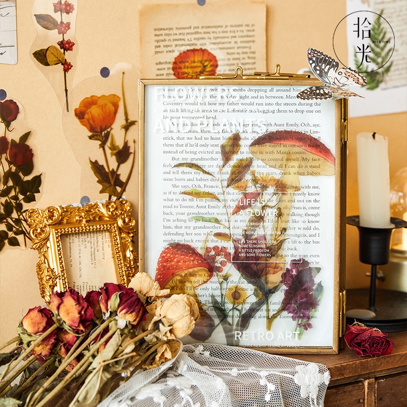 Sticker trong suốt dán sổ vintage set 7 miếng dán HD243-K57 DIY Crafts, Scrapbook, Journal, Diary, Planner, Wal Seal Ect