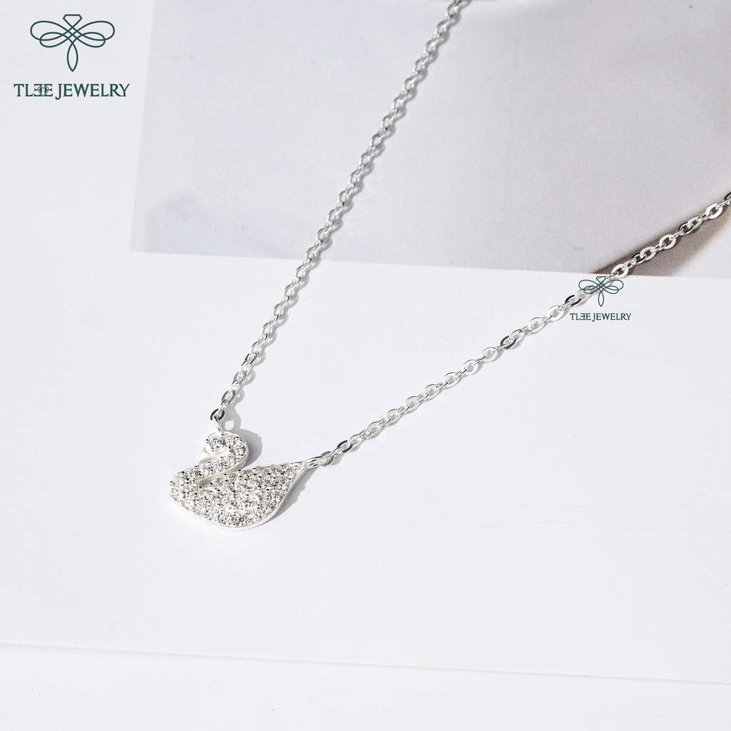 Dây chuyền bạc nữ TLEE mẫu thiên nga trắng đính đá lấp lánh TLEE JEWELRY D0131 | BigBuy360 - bigbuy360.vn