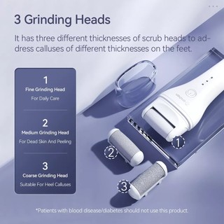 ENCHEN Foot Dead Skin Callus Remover Dụng cụ chăm sóc bàn chân bằng điện với 3 đầu lăn đá mài chống thấm nước