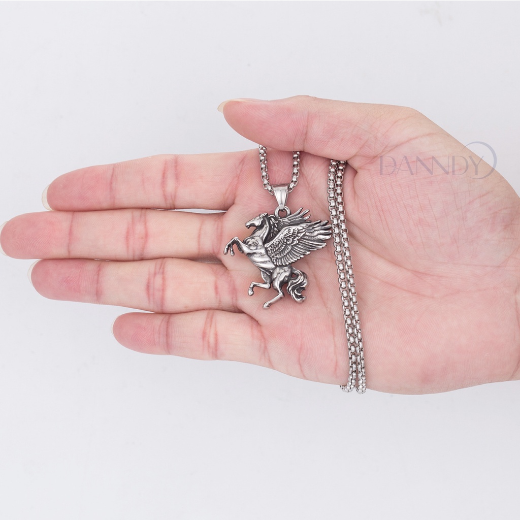 Dây chuyền nam titan cao cấp,vòng cổ nam cá tính không gỉ,dây chuyền phong cách quý tộc mặt pegasus| Fancy.