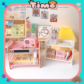 Kệ 2 Tầng Để Bàn Mini Nhựa Đa Năng Gía Để Đựng Đồ Timo DDT11