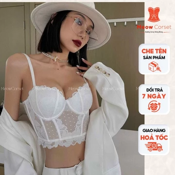 Áo bra bralette corset push up cup ren 7 xương định hình nâng ngực sexy 6688 [MEOW Corset]