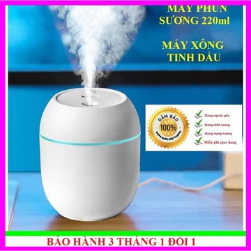 Máy xông tinh dầu 220ml, máy khuếch tán tinh dầu, xông hơi, xông mặt, đèn phun hơi nước