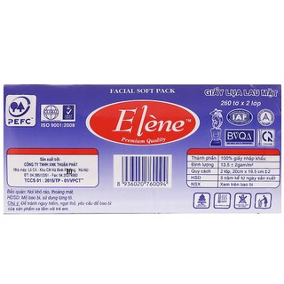 Khăn Giấy Lụa Lau Mặt Elene 260 Tờ 2 Lớp