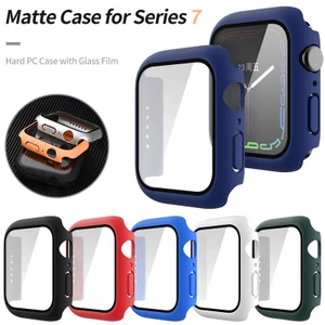 Ốp PC Cứng Mờ Cho Apple Watch Series 8 7 6 5 4 3 2 1 SE SE2 Vỏ Bảo Vệ Màn Hình Kính Cho iWatch 45mm 41mm 44mm 40mm 42mm 38mm Ốp Lưng